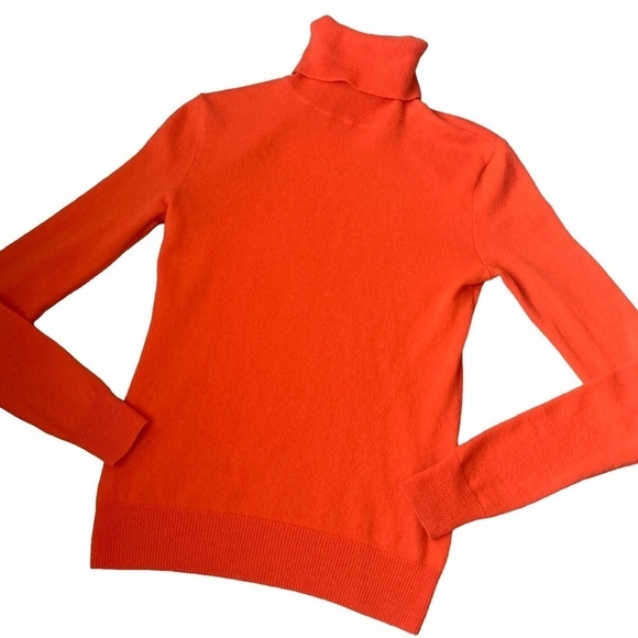 RALPH LAUREN Turtleneck Cashmere Sweater Sz S Bright Orange - Picture 1 of 10
